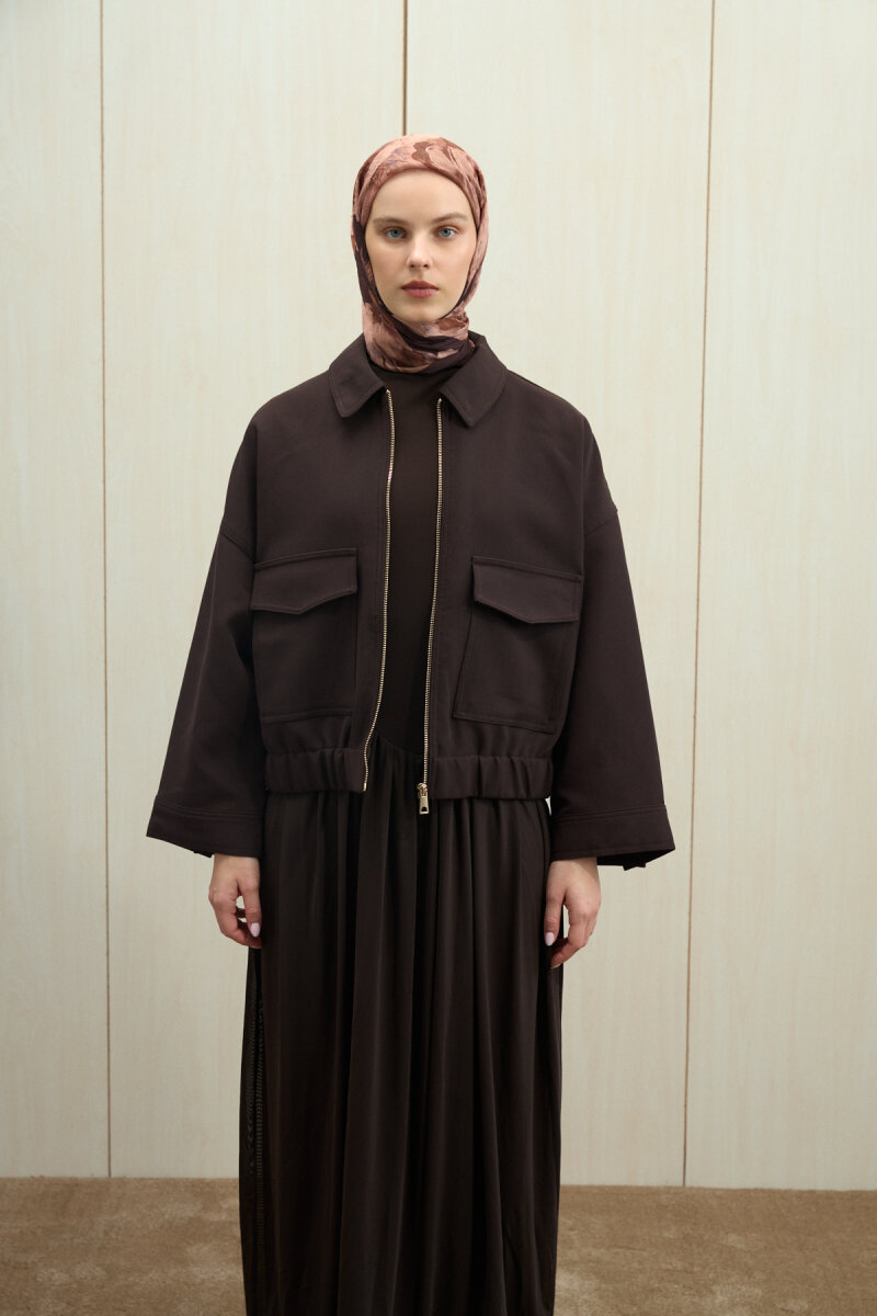 Aura Kraş Eşarp - Acı Kahve - 4