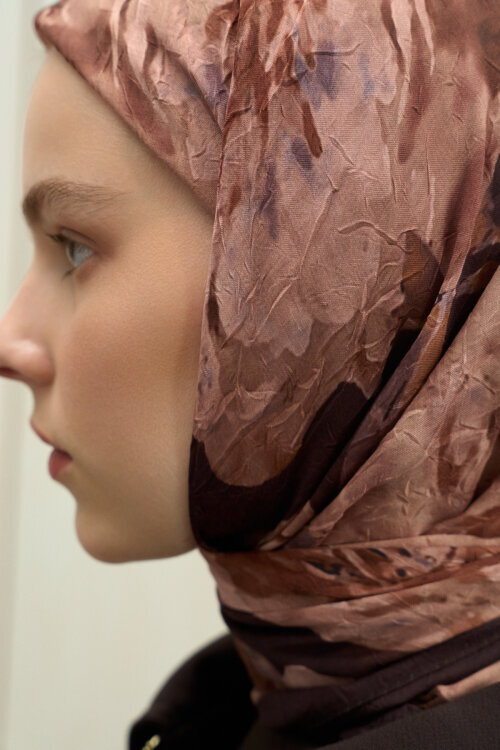 Aura Kraş Eşarp - Acı Kahve - Camellia Scarfs (1)
