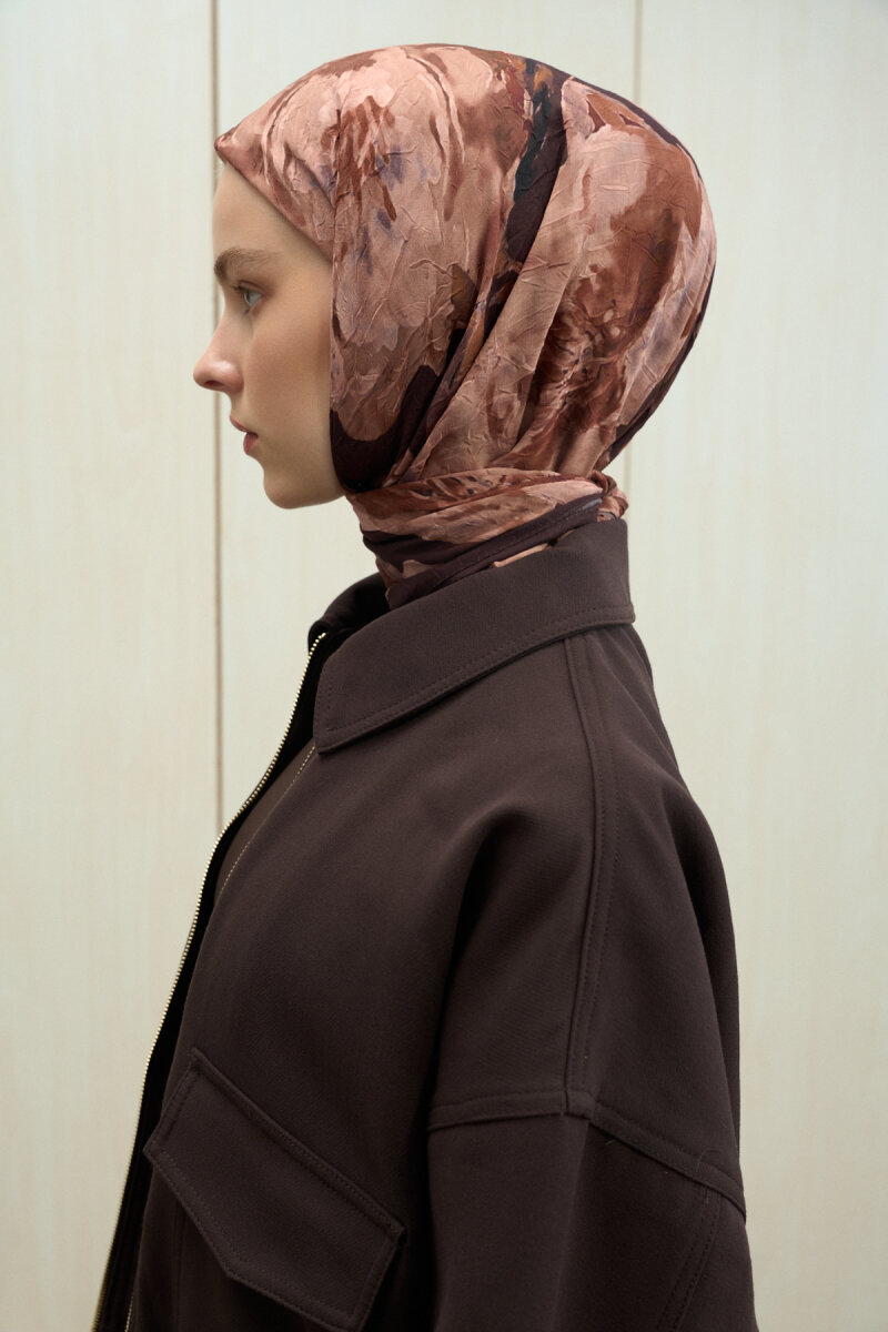 Aura Kraş Eşarp - Acı Kahve - 3