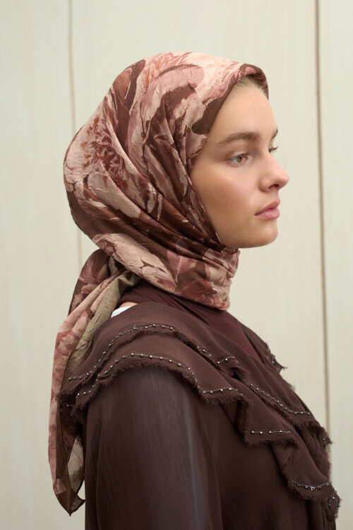 Aura Kraş Eşarp - Kahve - Camellia Scarfs