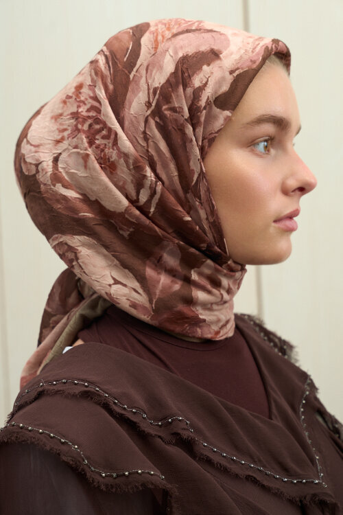 Aura Kraş Eşarp - Kahve - Camellia Scarfs (1)