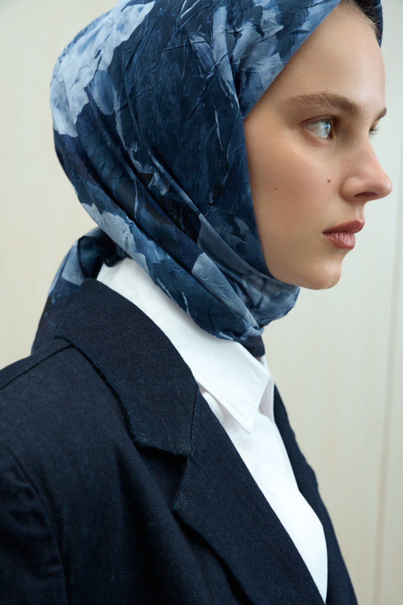 Aura Kraş Eşarp - Lacivert - 3