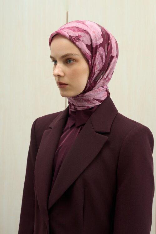 Aura Kraş Eşarp - Mürdüm - Camellia Scarfs