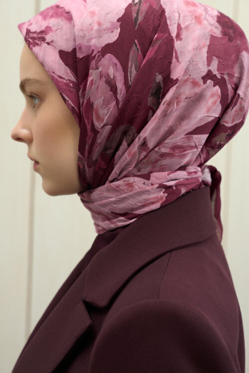 Aura Kraş Eşarp - Mürdüm - Camellia Scarfs (1)