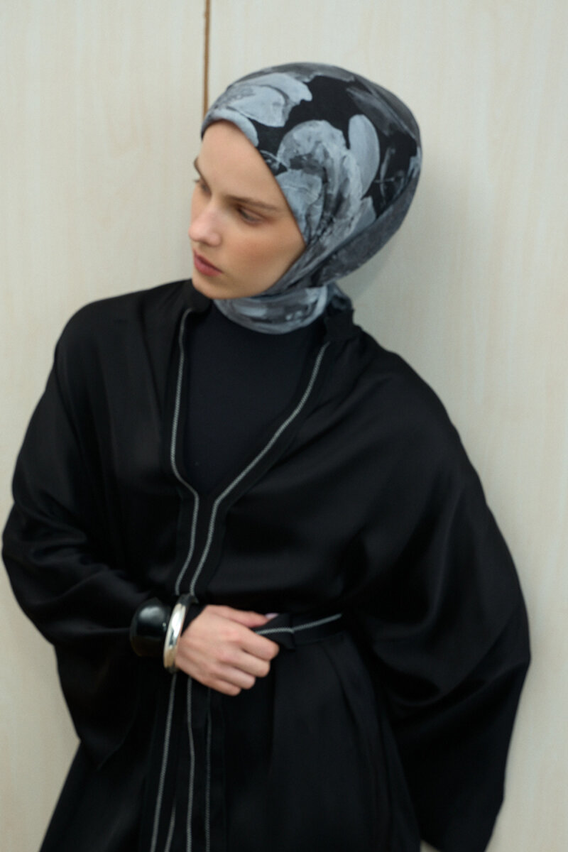 Aura Kraş Eşarp - Siyah - 1