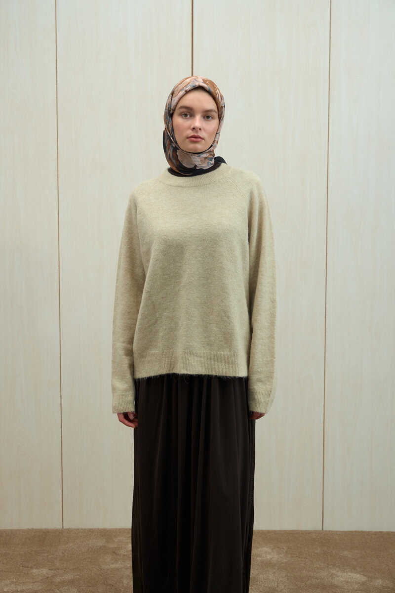 Aura Kraş Eşarp - Siyah Bej - 2