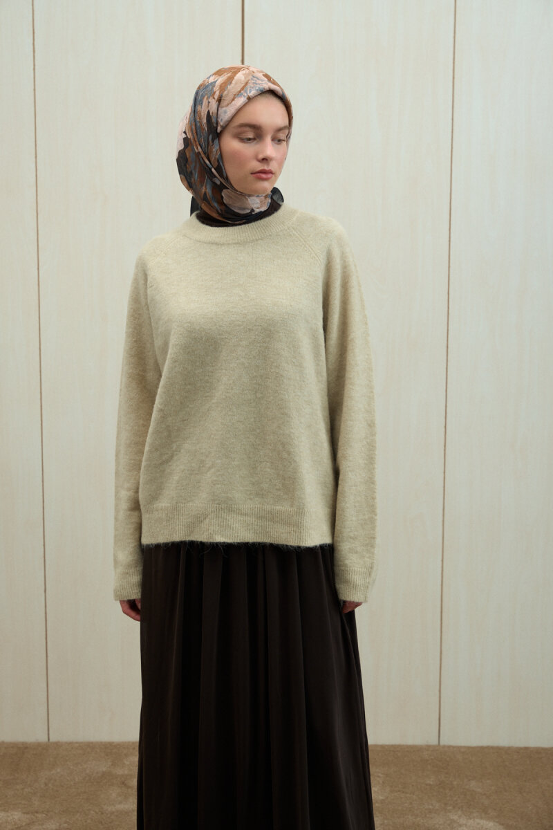 Aura Kraş Eşarp - Siyah Bej - 3