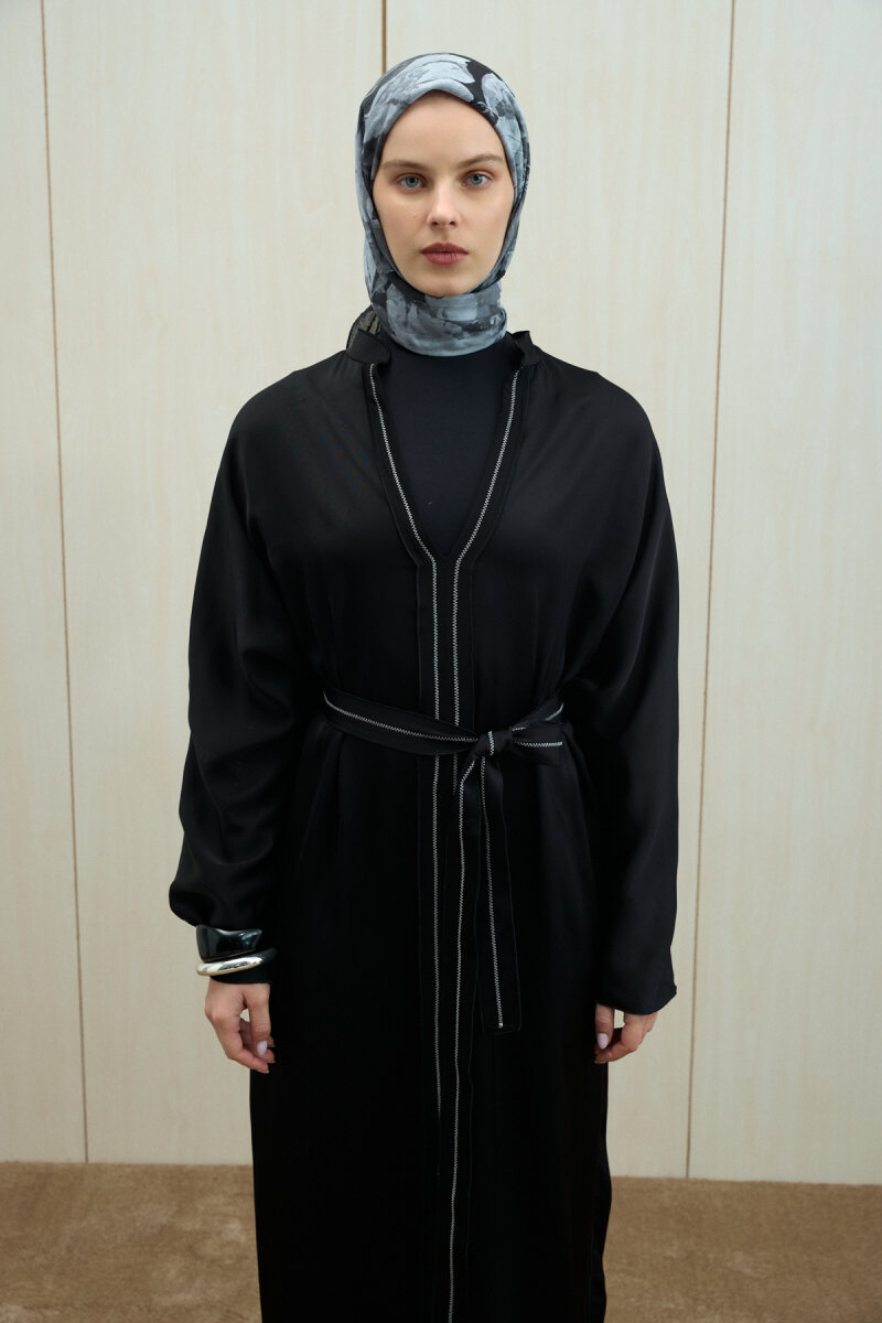 Aura Kraş Eşarp - Siyah - 4