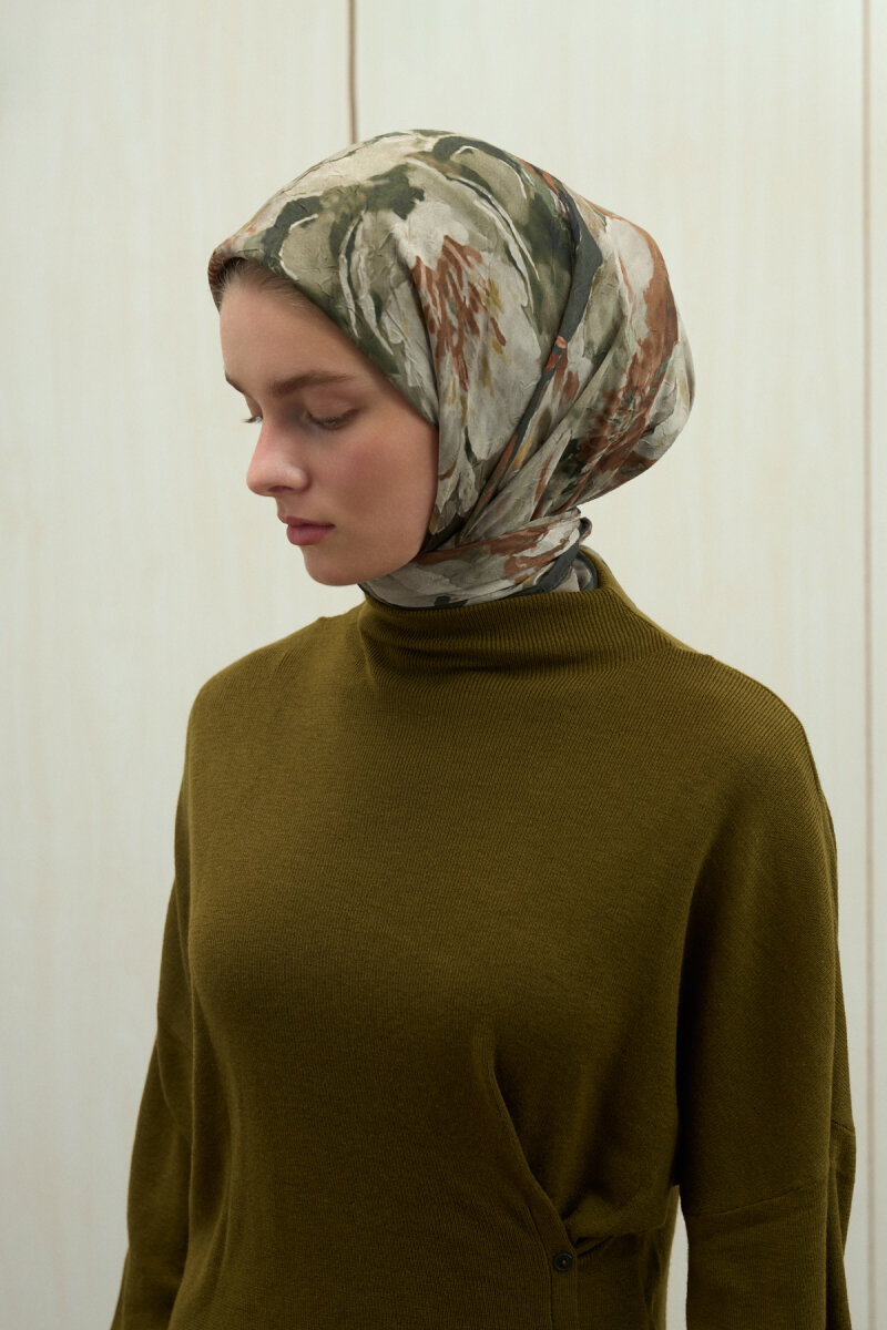 Aura Kraş Eşarp - Yeşil - 1