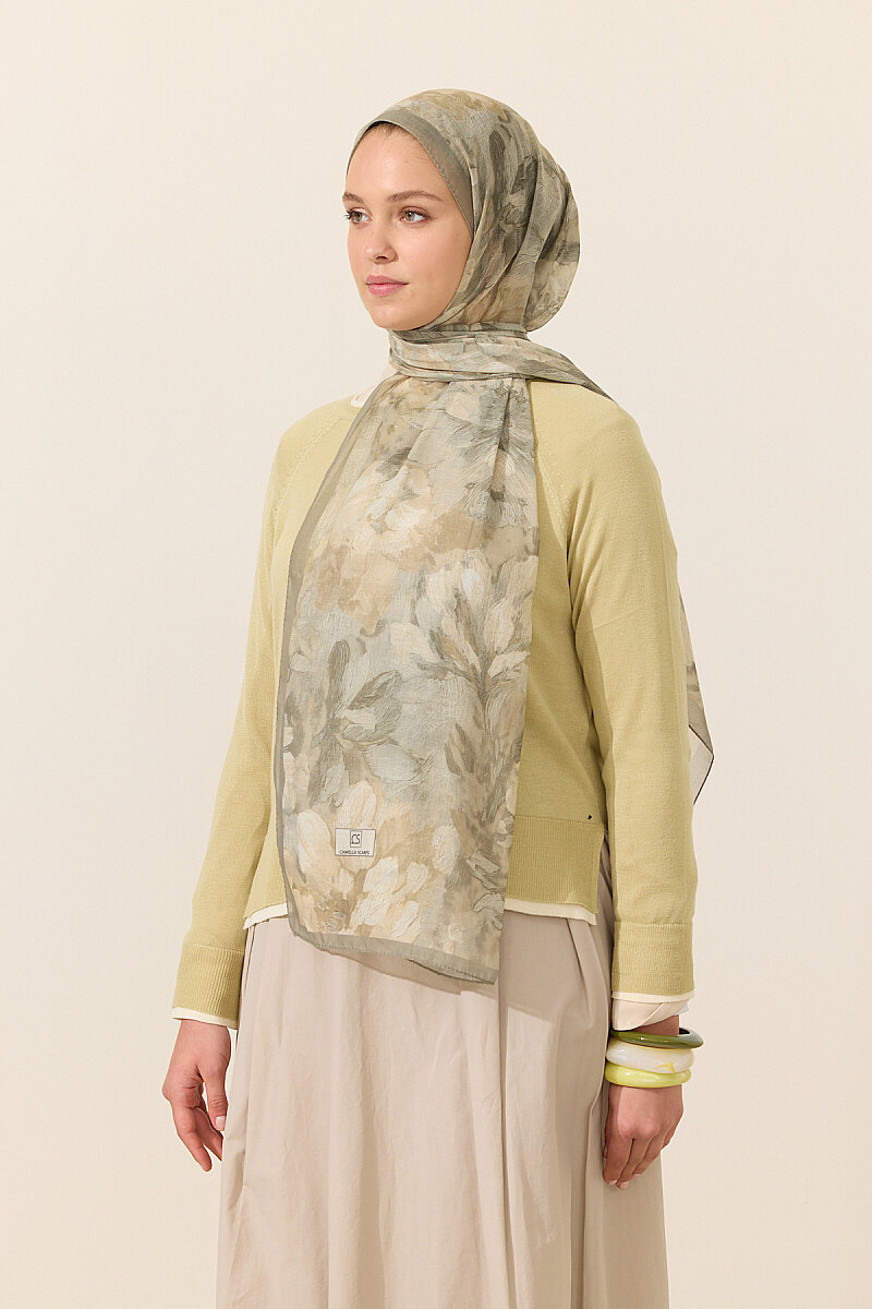 Aveline Soft Pamuk Şal - Çağla - 1