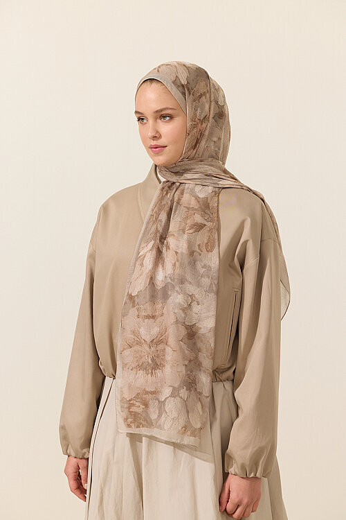 Aveline Soft Pamuk Şal - Kum - Camellia Scarfs