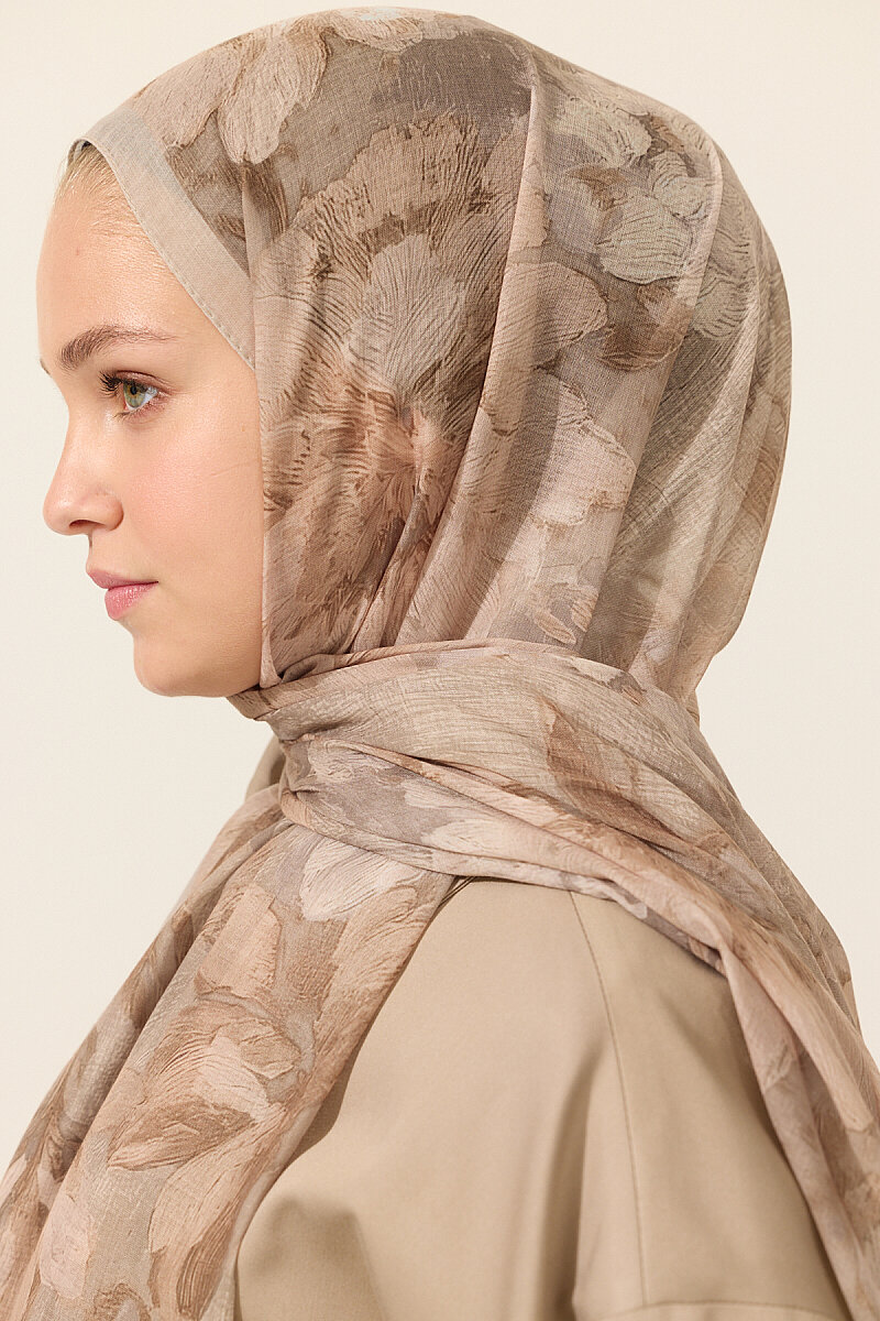 Aveline Soft Pamuk Şal - Kum - 4