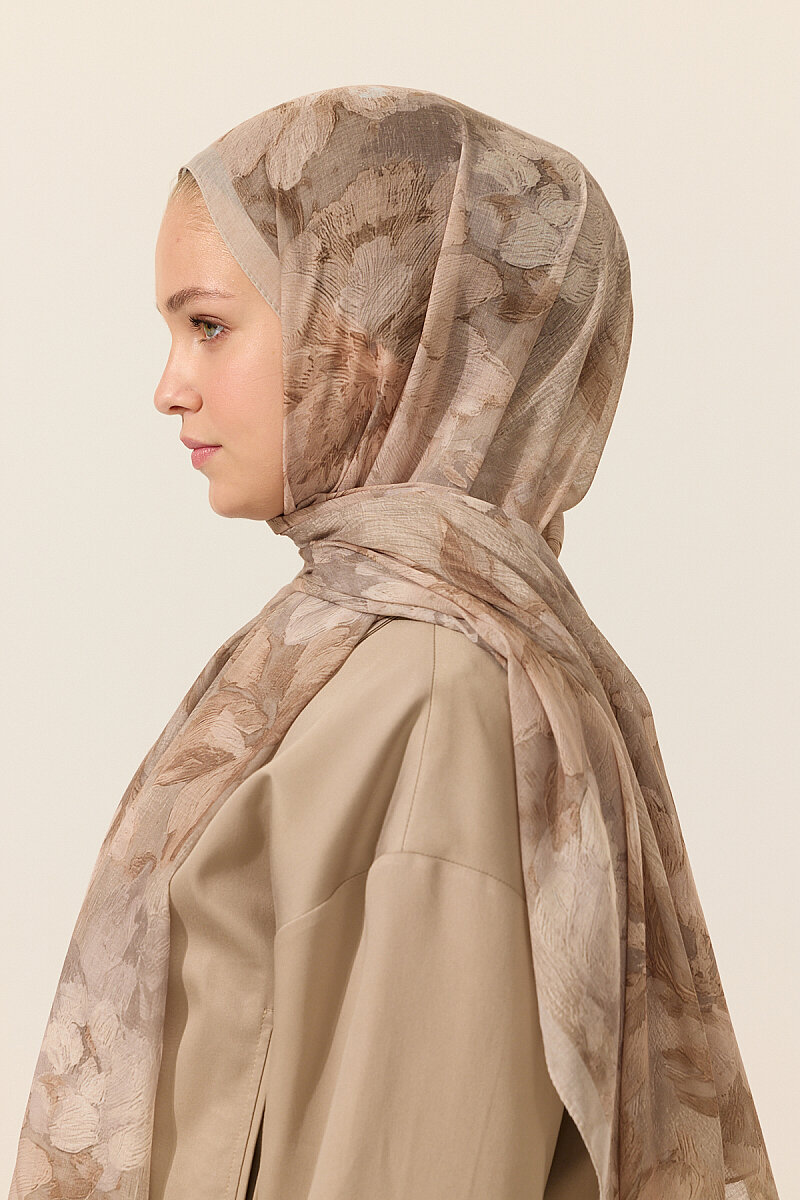 Aveline Soft Pamuk Şal - Kum - 3