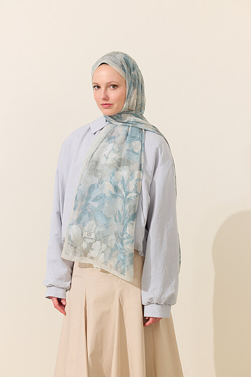 Aveline Soft Pamuk Şal - Mint 