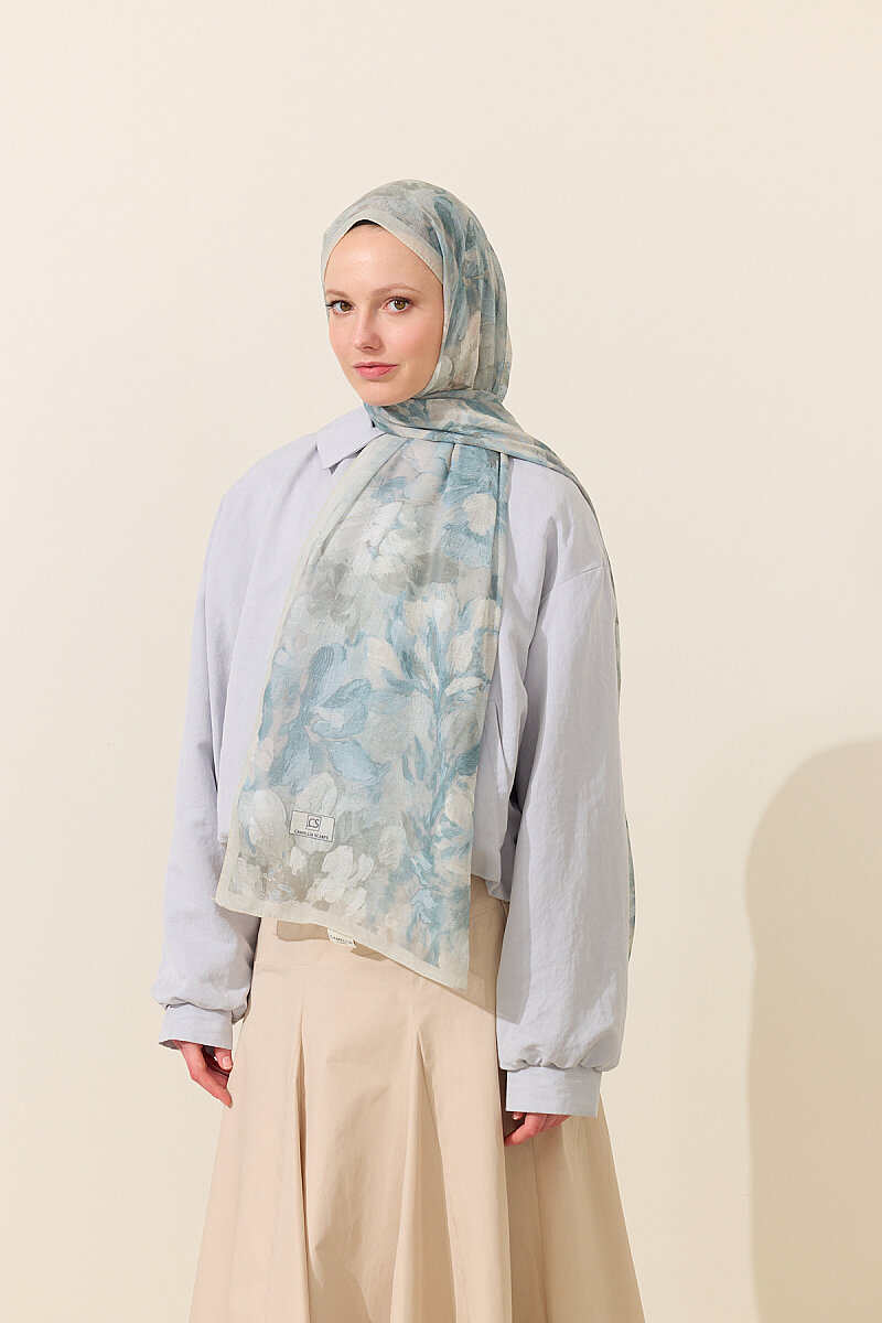 Aveline Soft Pamuk Şal - Mint - 1