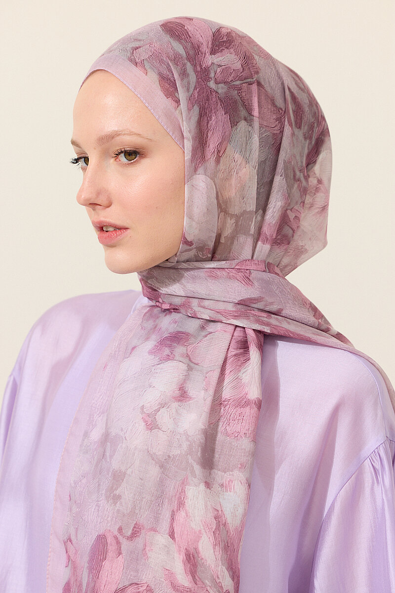 Aveline Soft Pamuk Şal - Pembe - 3