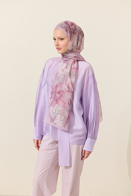 Aveline Soft Pamuk Şal - Pembe 