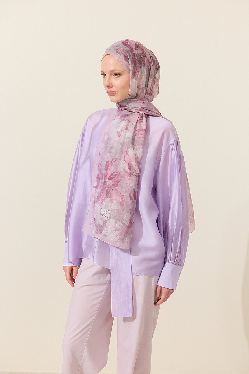 Aveline Soft Pamuk Şal - Pembe - 1