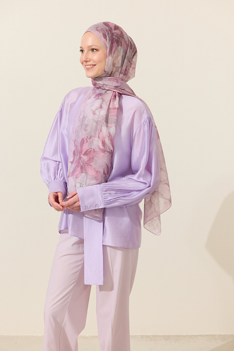 Aveline Soft Pamuk Şal - Pembe - 2