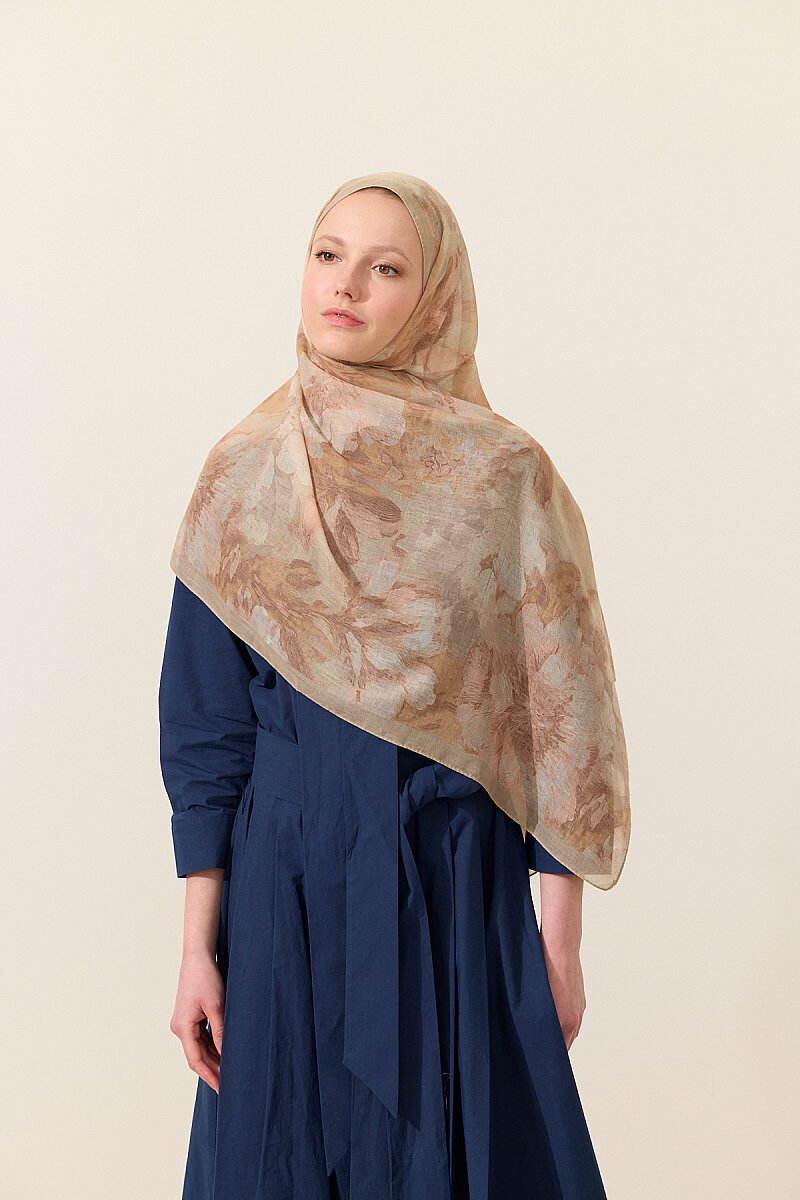 Aveline Soft Pamuk Şal - Somon - 1