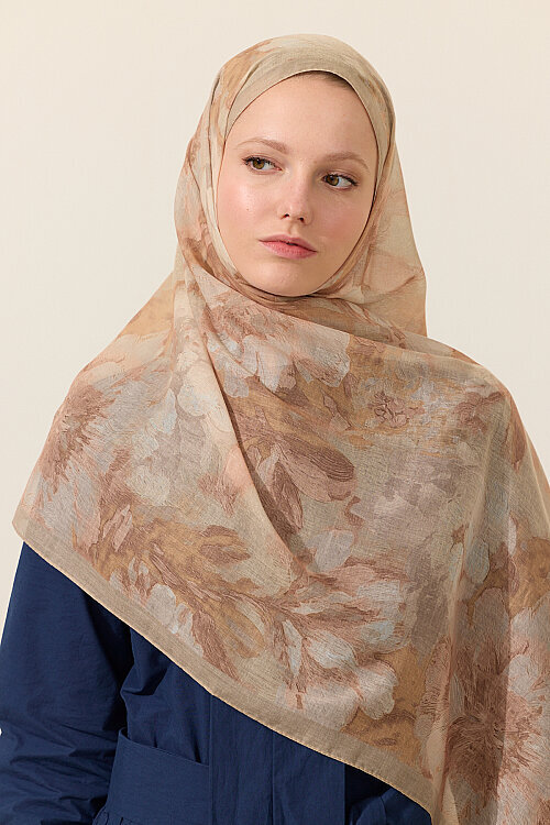 Aveline Soft Pamuk Şal - Somon - Camellia Scarfs (1)