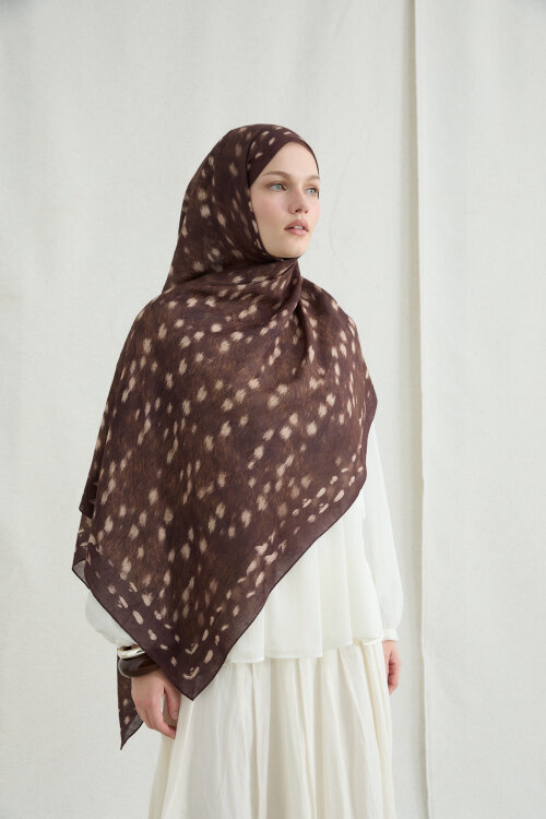 Bambi Kraş Şal - Kahve - Camellia Scarfs (1)