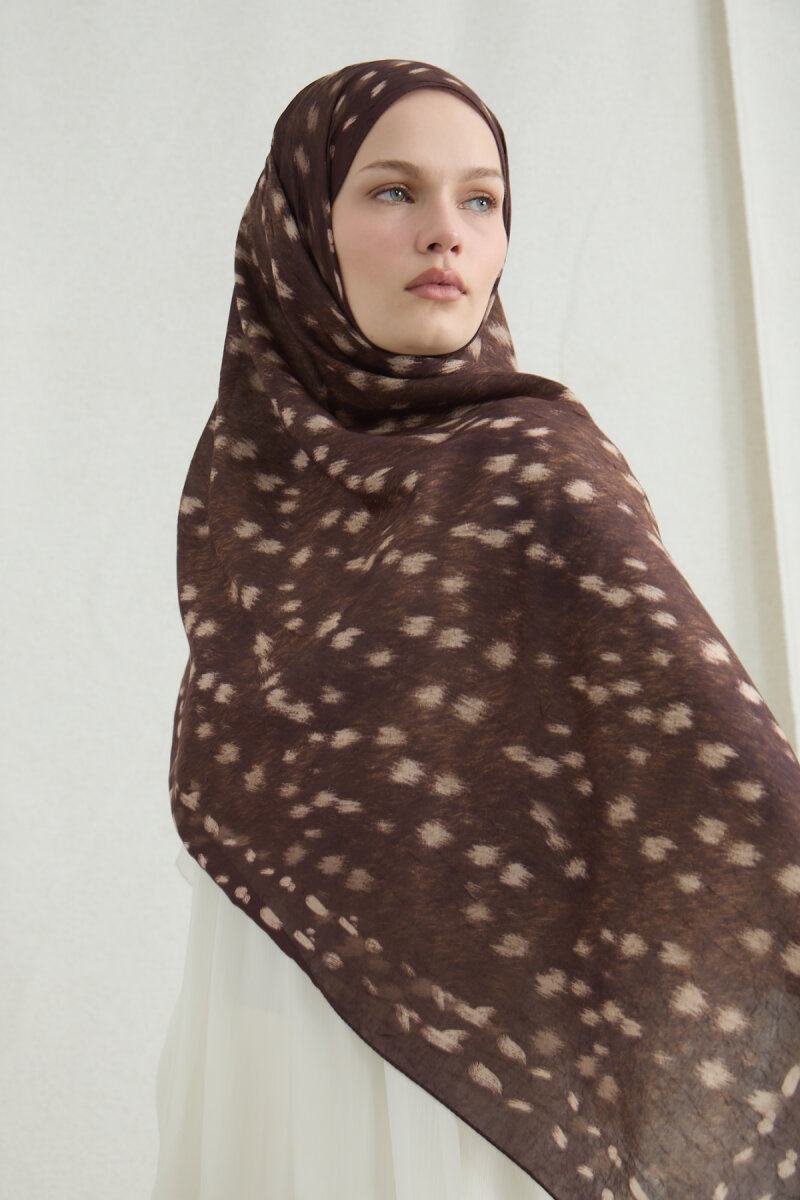 Bambi Kraş Şal - Kahve - 3