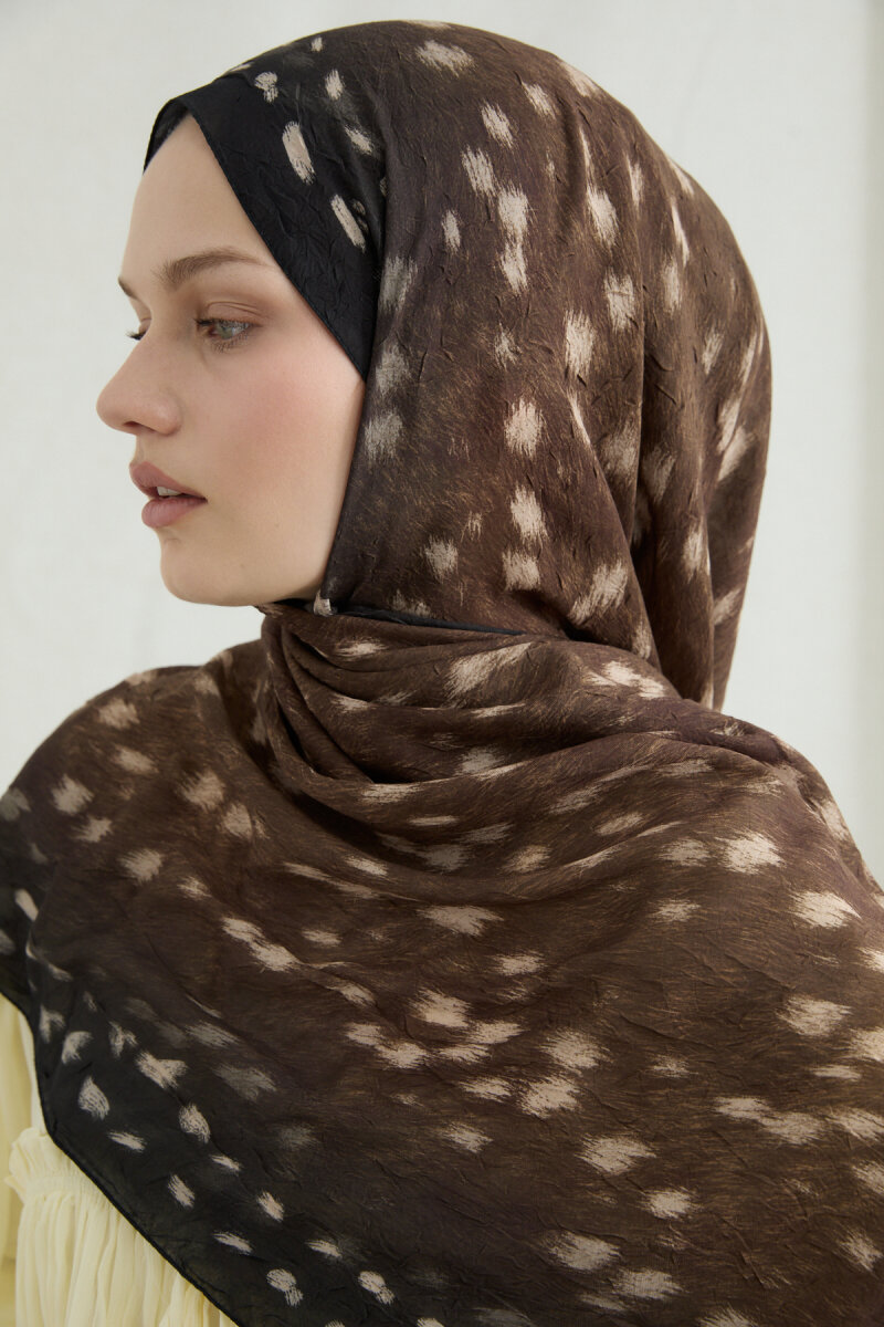 Bambi Kraş Şal - Siyah Kahve - 3