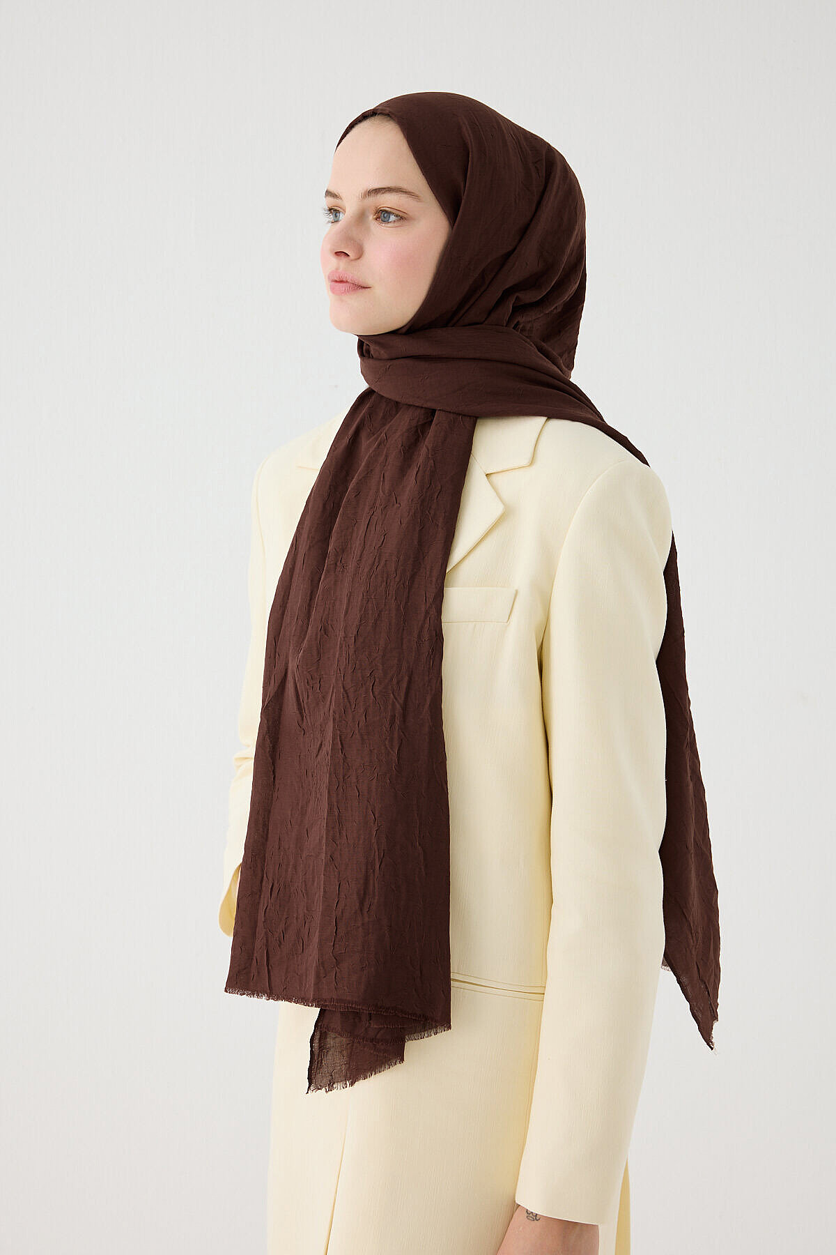 Bambu Kraş Şal - Acı Kahve - Camellia Scarfs