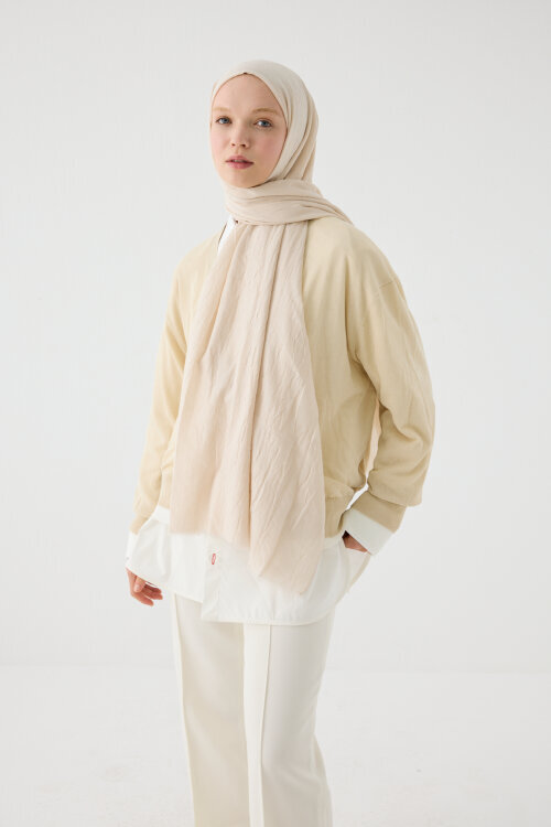 Bambu Kraş Şal - Bej - Camellia Scarfs (1)