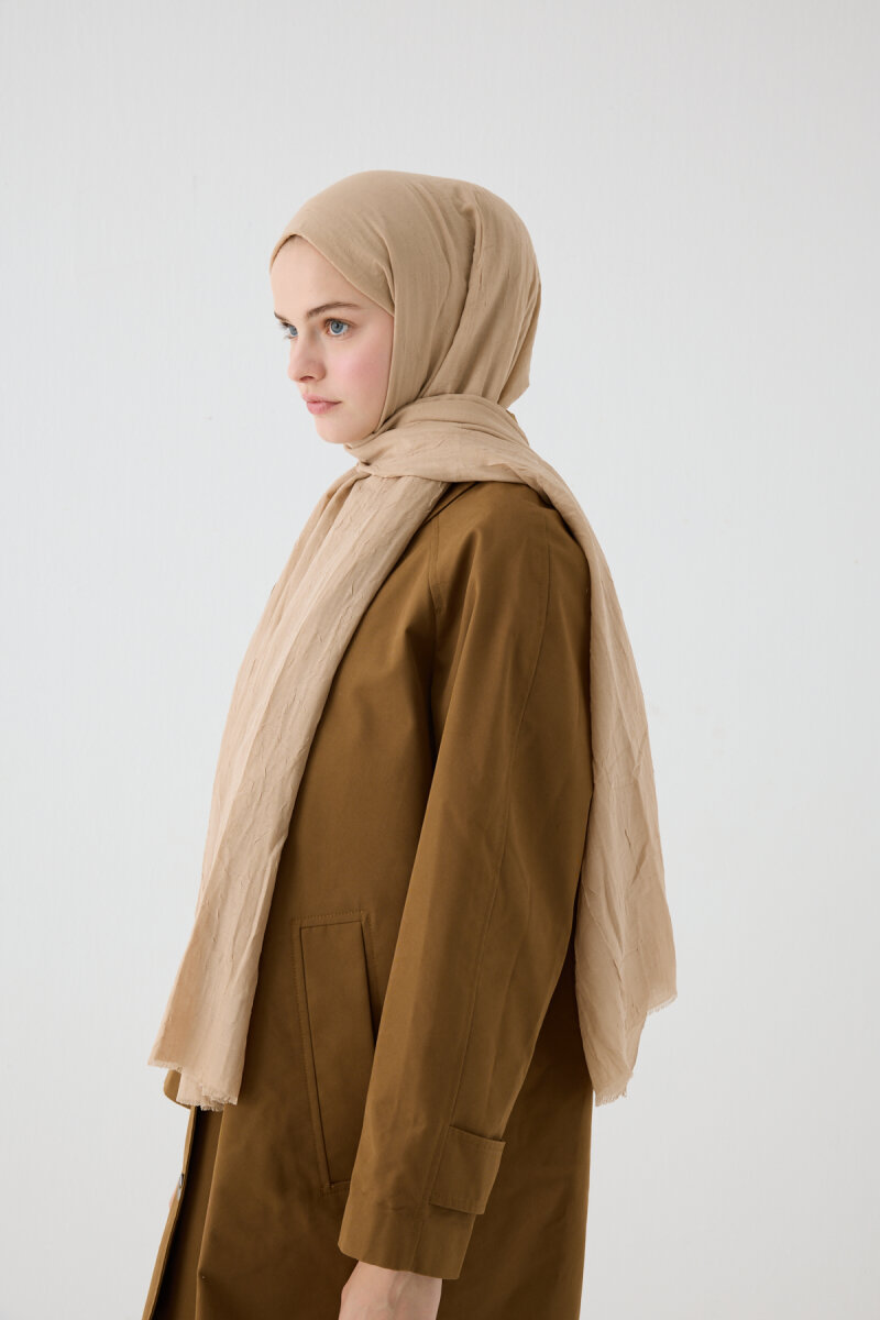 Bambu Kraş Şal - Açık Bisküvi - 3