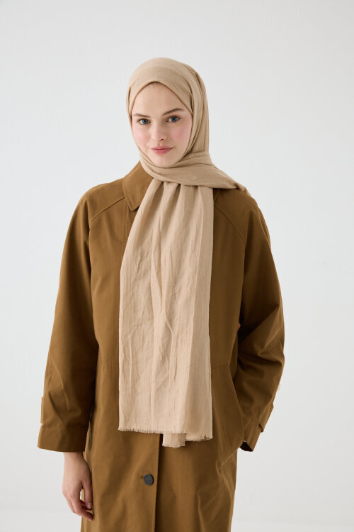 Bambu Kraş Şal - Açık Bisküvi - Camellia Scarfs (1)