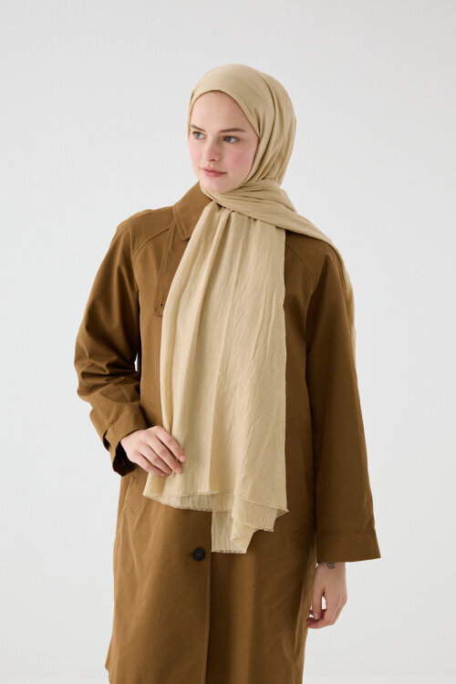 Bambu Kraş Şal - Açık Bisküvi - Camellia Scarfs