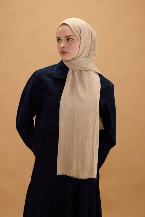 Bambu Kraş Şal - Bisküvi - Camellia Scarfs (1)