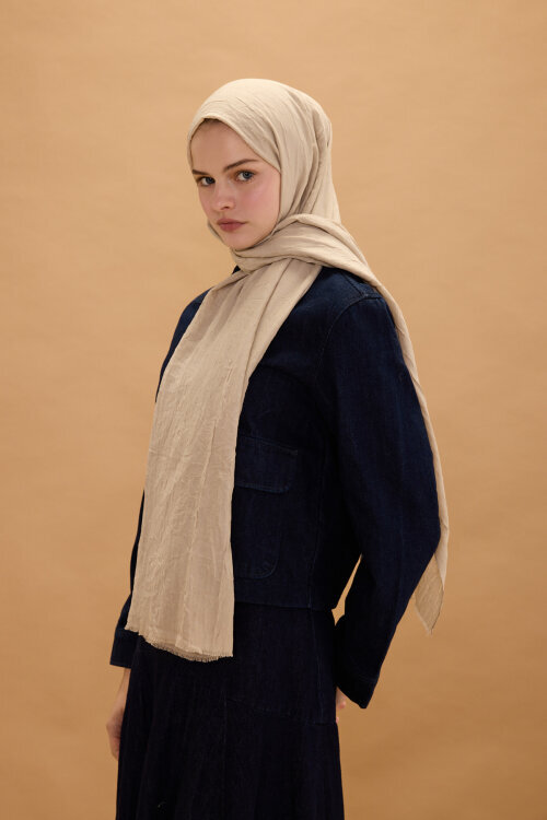 Bambu Kraş Şal - Bisküvi - Camellia Scarfs