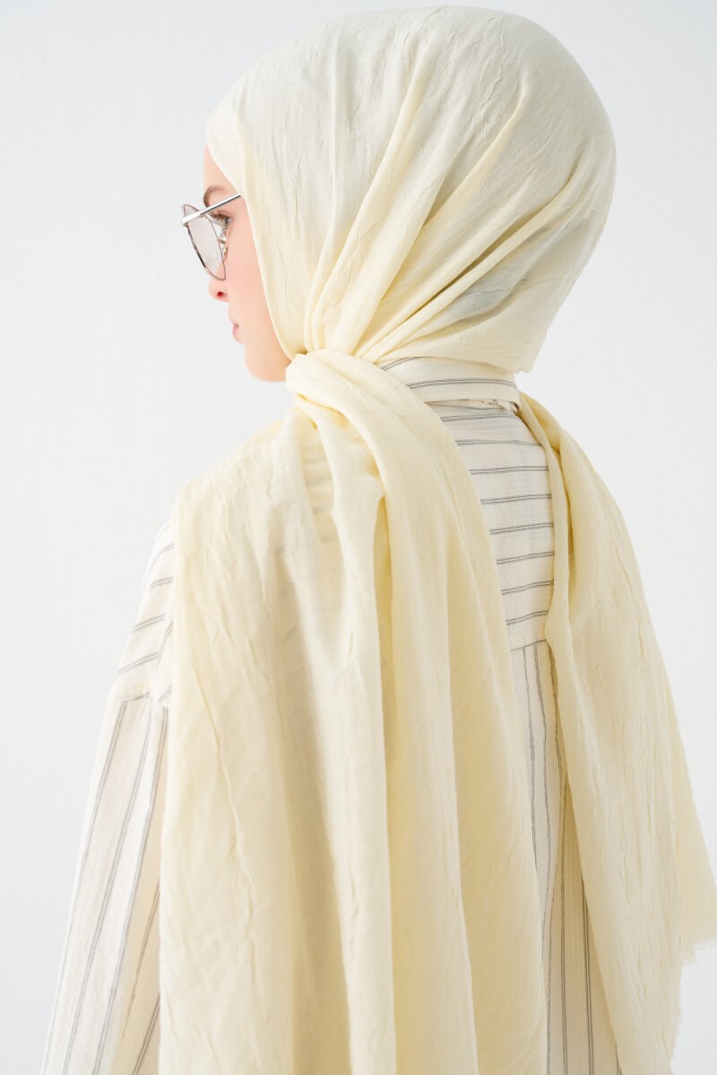 Bambu Kraş Şal - Ekru - 4