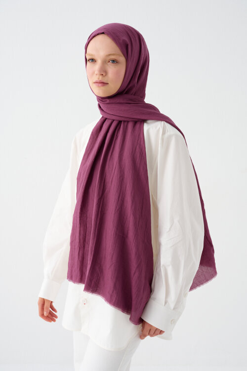 Bambu Kraş Şal - Mürdüm - Camellia Scarfs (1)