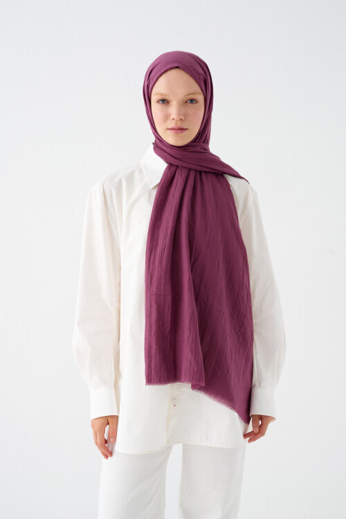 Bambu Kraş Şal - Mürdüm - Camellia Scarfs