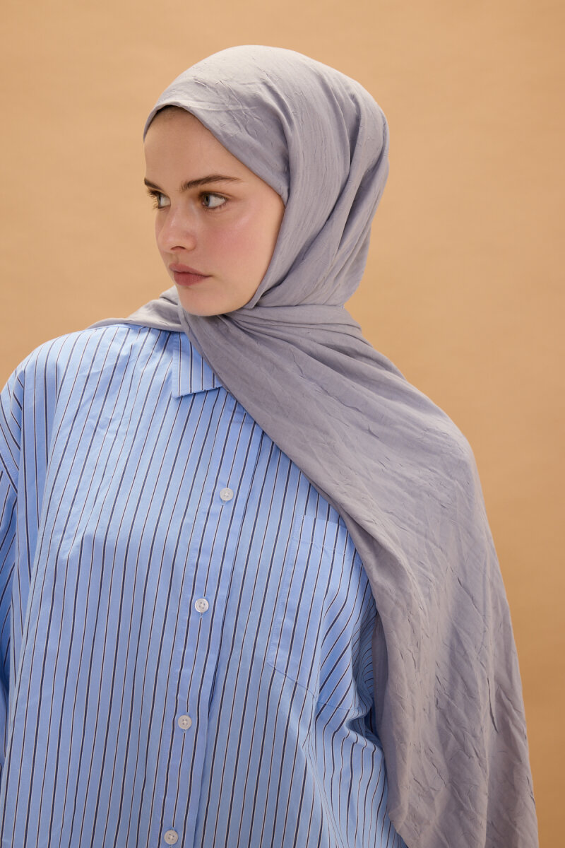 Bambu Kraş Şal - Gümüş - 4