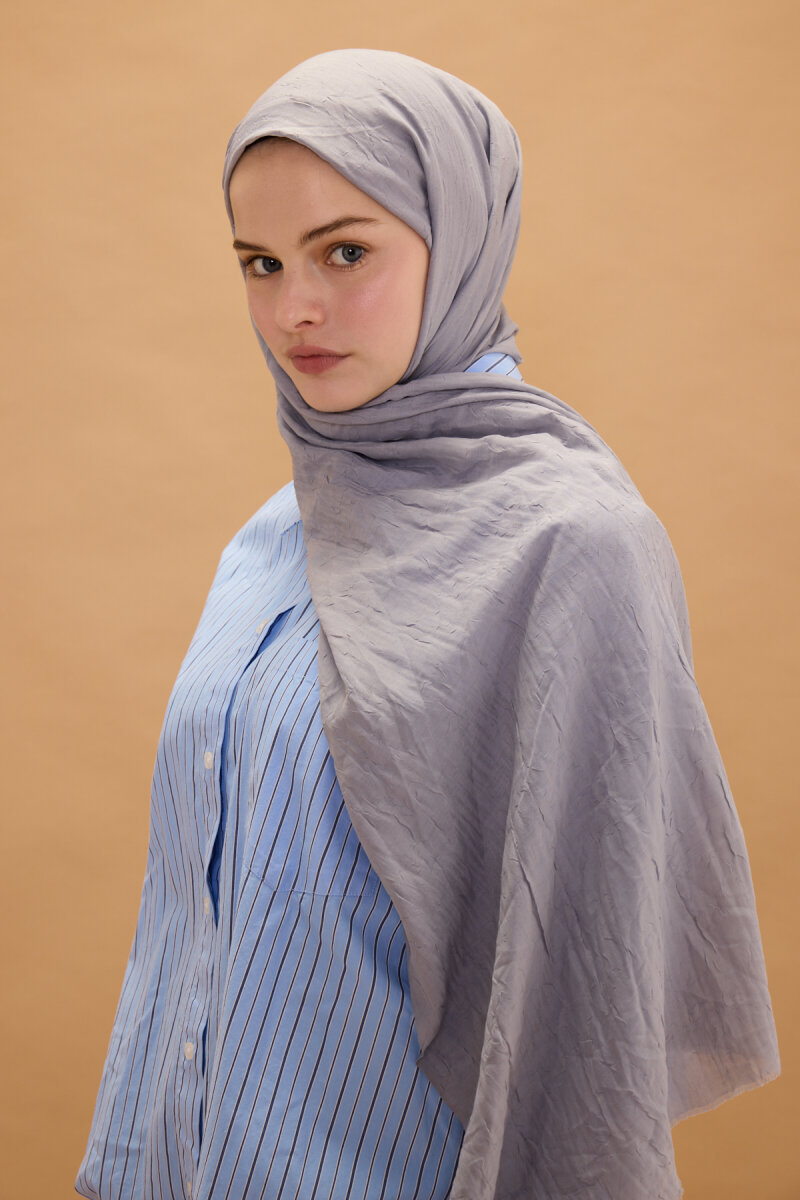 Bambu Kraş Şal - Gümüş - 3