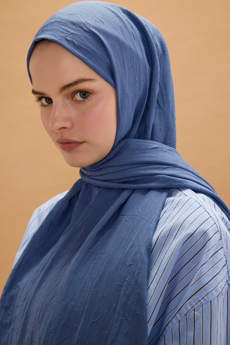 Bambu Kraş Şal - İndigo - 4