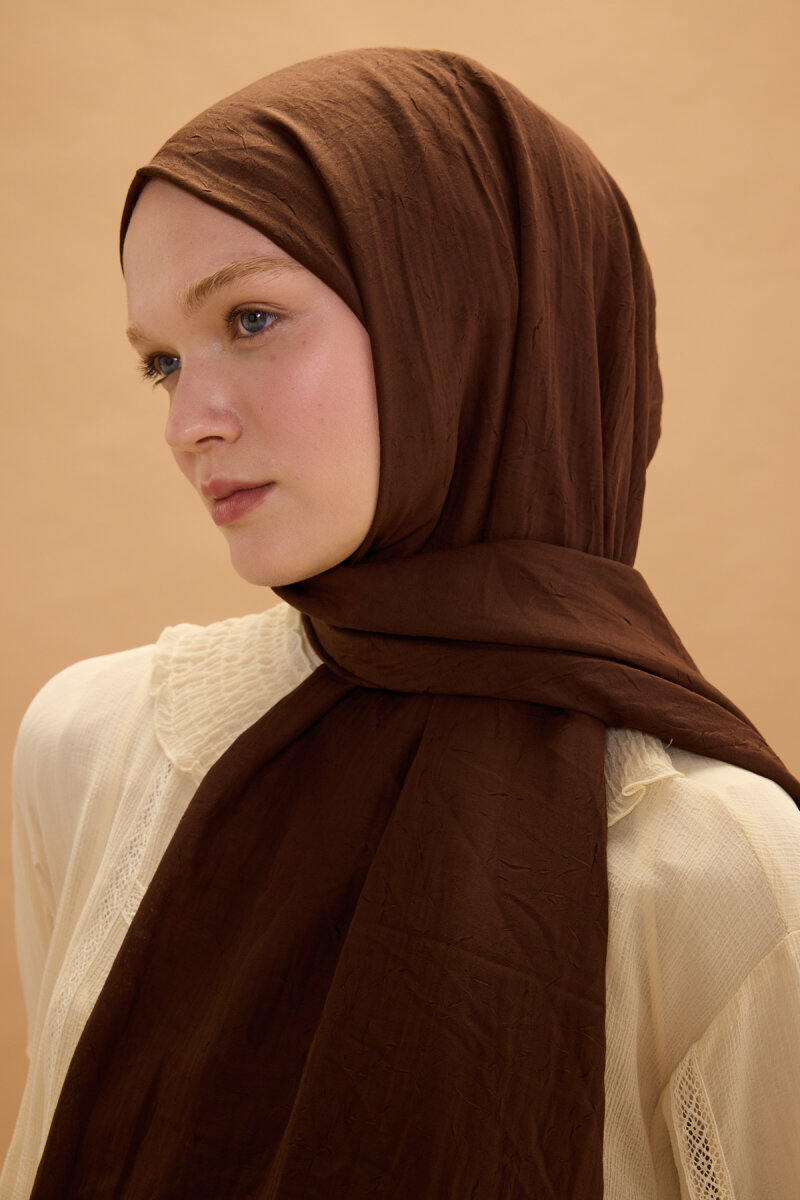 Bambu Kraş Şal - Kahve - 4