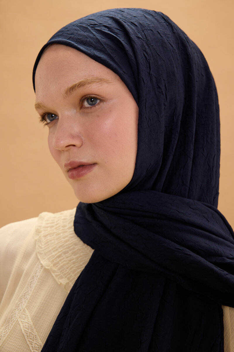 Bambu Kraş Şal - Lacivert - 4