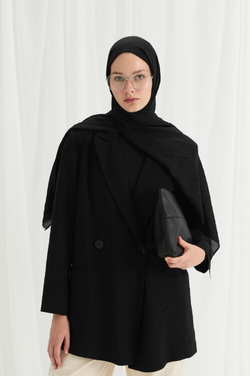 Bambu Kraş Şal - Siyah - Camellia Scarfs