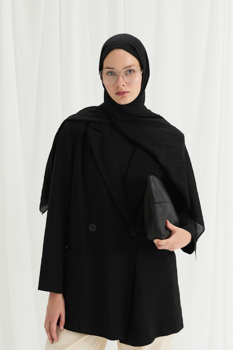 Bambu Kraş Şal - Siyah - 1