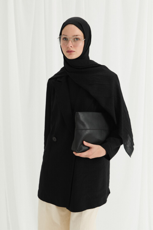 Bambu Kraş Şal - Siyah - Camellia Scarfs (1)