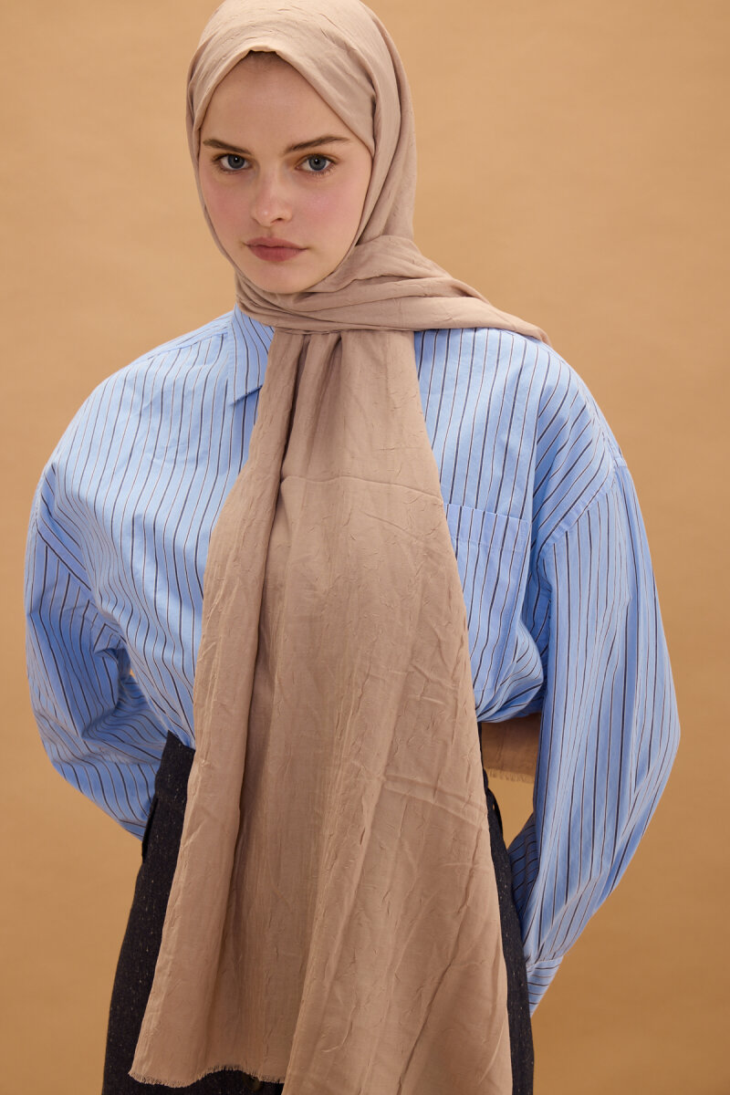 Bambu Kraş Şal - Vizon - 3