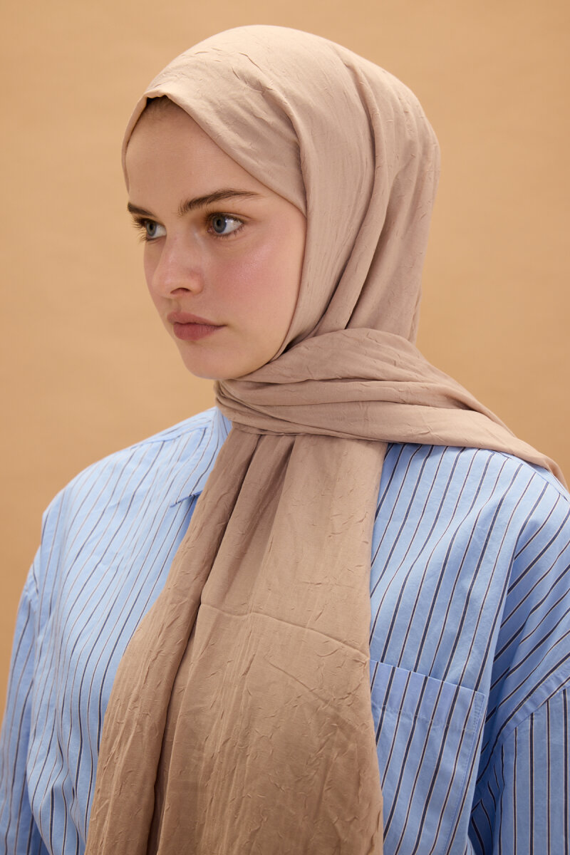 Bambu Kraş Şal - Vizon - 4