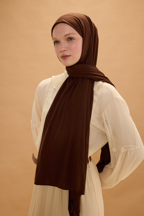 Bambu Penye Şal - Acı Kahve - Camellia Scarfs (1)