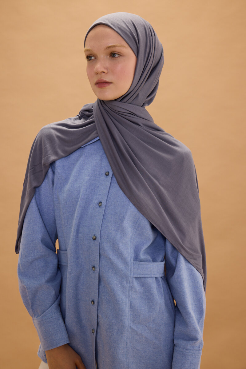 Bambu Penye Şal - Açık Gri - 2